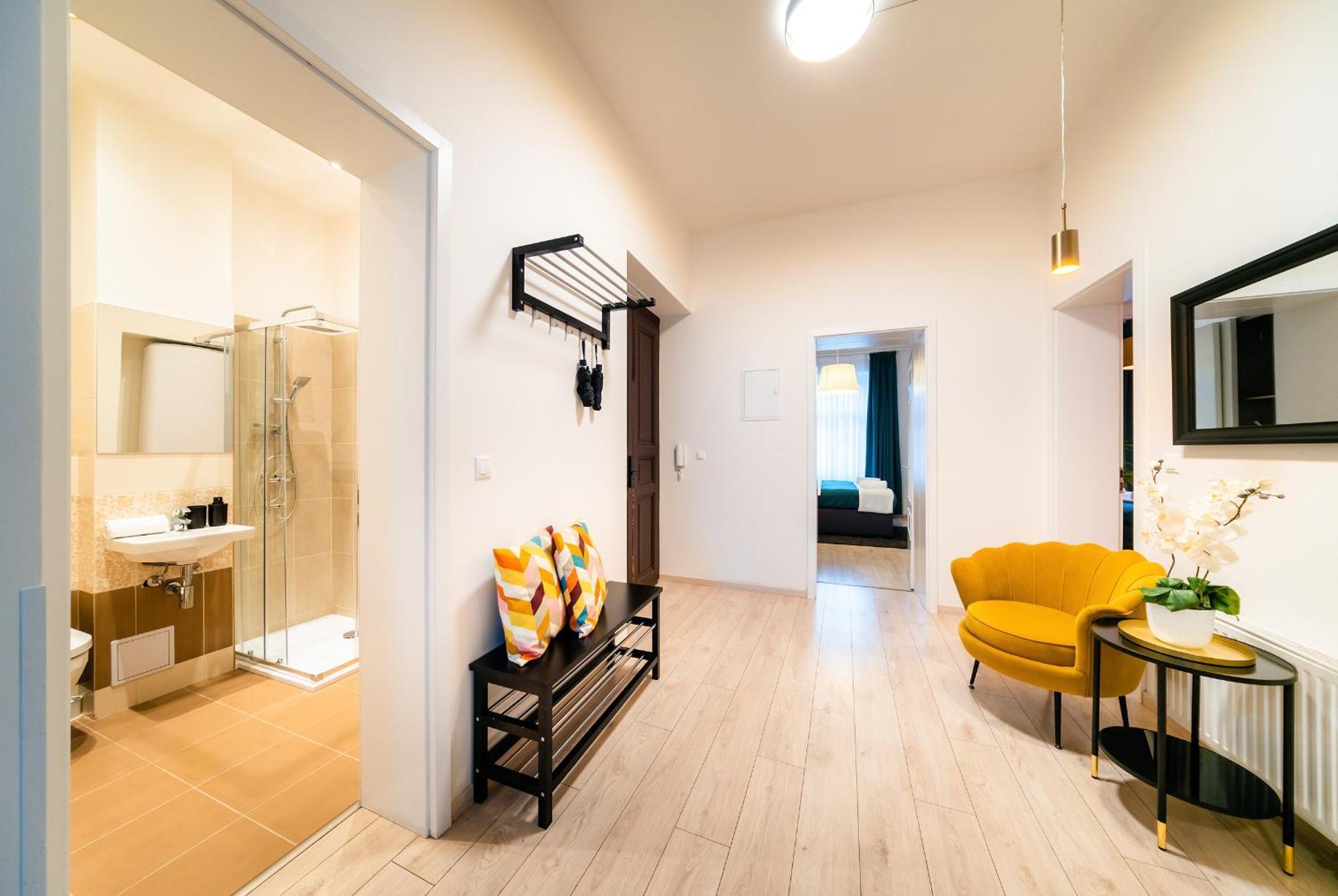 Centrum Apartments Pstrossova Prag Rum bild